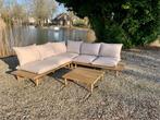Loungeset, hoek, met kussens en tafel.FSC, Tuin en Terras, Tuinsets en Loungesets, Ophalen, Zo goed als nieuw