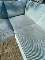 !!ACTIE!! TURQOISE RIBSTOF HOEKBANK, GRATIS LEVERING, Huis en Inrichting, Banken | Bankstellen, Verzenden, Hoekbank, 300 cm of meer