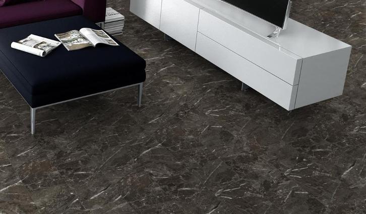 Waterbestendig Tegel Laminaat Visio Black Granite €11,95m2, Huis en Inrichting, Stoffering | Vloerbedekking, Nieuw, Laminaat, Zwart