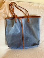 leren shopper, blauw met uitneembare binnentas met rits, Ophalen of Verzenden, Gebruikt, Blauw, Shopper