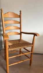 Blankeiken Armleuningstoel met Biezenzitting, Huis en Inrichting, Stoelen, Ophalen, Gebruikt, Bruin, Eén