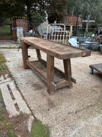 Timmermanswerkbank of industriële houten werkbank sidetable, Ophalen