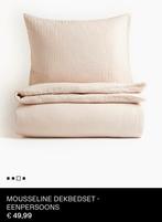 Beige mousseline 1-persoons dekbedovertrek nieuw in verpakki, Ophalen, Eenpersoons, Beige, Dekbedovertrek