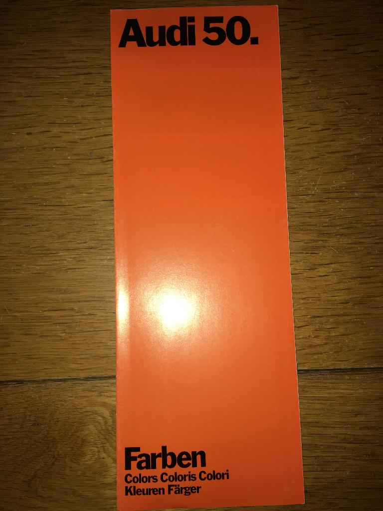 Audi NSU 50 Kleuren Farben Color brochure folder 1974 / 1975, Ophalen of Verzenden, Zo goed als nieuw, Audi