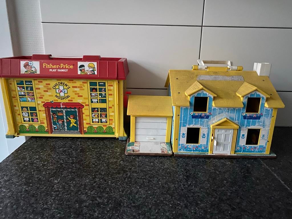Vintage Fisher Price Ziekenhuis & Family Home Speelset, Ophalen of Verzenden, Gebruikt, Speelset