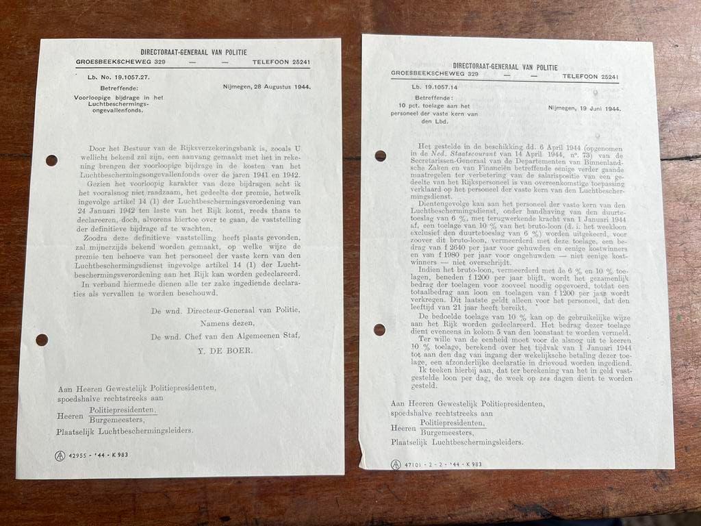 Nederlands 1944 Bezetting Politie LBD Nijmegen bekendmakinge, Verzamelen, Militaria | Tweede Wereldoorlog, Ophalen of Verzenden