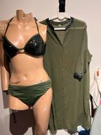 CALZEDONIA bikini en jurk met pailletten 40 zgan, Ophalen of Verzenden, Zo goed als nieuw, Groen, Bikini