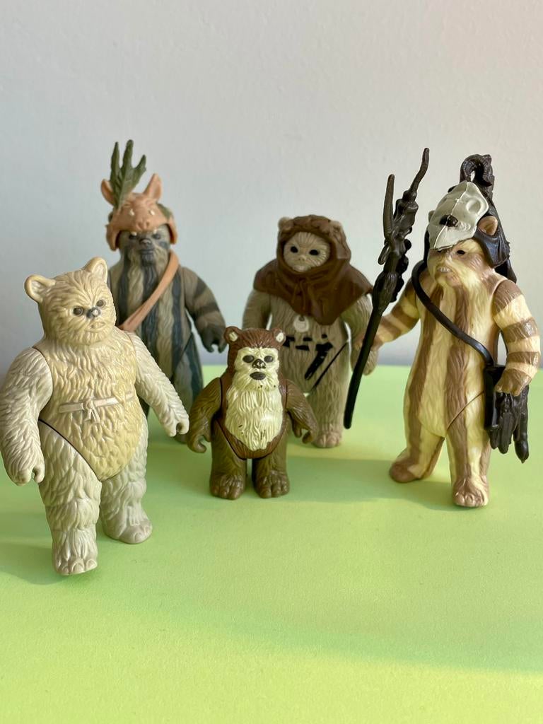 Vintage Star Wars actiefiguren Ewoks last 17 partij 5x, Ophalen of Verzenden, Gebruikt, Actiefiguurtje