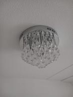 Luxe Plafondlamp met Kristallen 'Kroontjes', Ophalen, Zo goed als nieuw, Glas, Luxe, Klassiek, Glamour