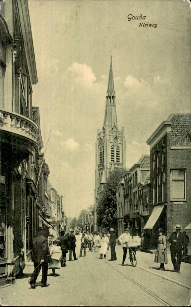 Gouda - Kleiweg - Straatbeeld, Ophalen of Verzenden, Voor 1920, Ongelopen, Zuid-Holland
