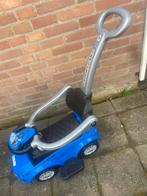 Loopauto met duwstang en geluid - Blauw, Ophalen of Verzenden, Gebruikt, Loopvoertuig