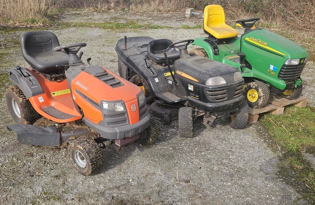 John deere husqvarna partner zitmaaier grasmaaier hst, Tuin en Terras, Ophalen of Verzenden, Gebruikt, Opvangbak, 90 tot 120 cm