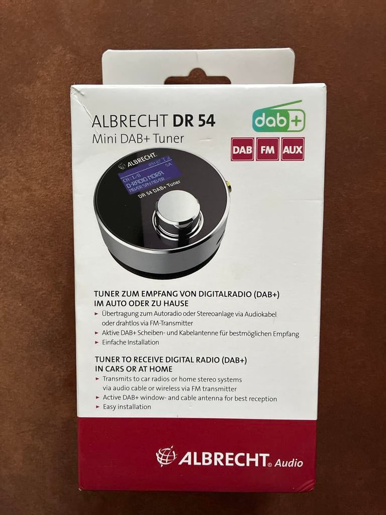Albrecht DR 54 Mini DAB+ Tuner (kabelantenne niet meeglvrd), Ophalen of Verzenden, Zo goed als nieuw