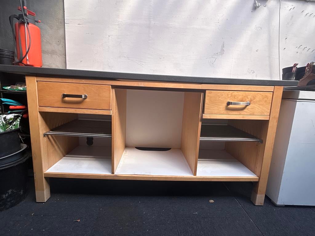 IKEA Värde keukenblok met lades en open vakken, Ophalen, Gebruikt, Bruin, 150 tot 200 cm