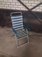 Opvouwbare campingstoel, blauw gestreept, Caravans en Kamperen, Kampeeraccessoires, Ophalen