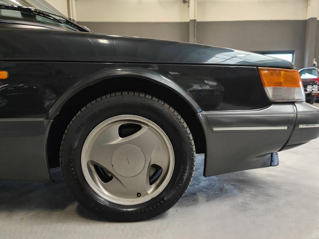 Saab 900 Cabrio 2.0 SE Turbo 16V Zwart Leer - Nette Kap, Auto's, Saab, Voorwielaandrijving, Zwart, 4 cilinders, Cabriolet