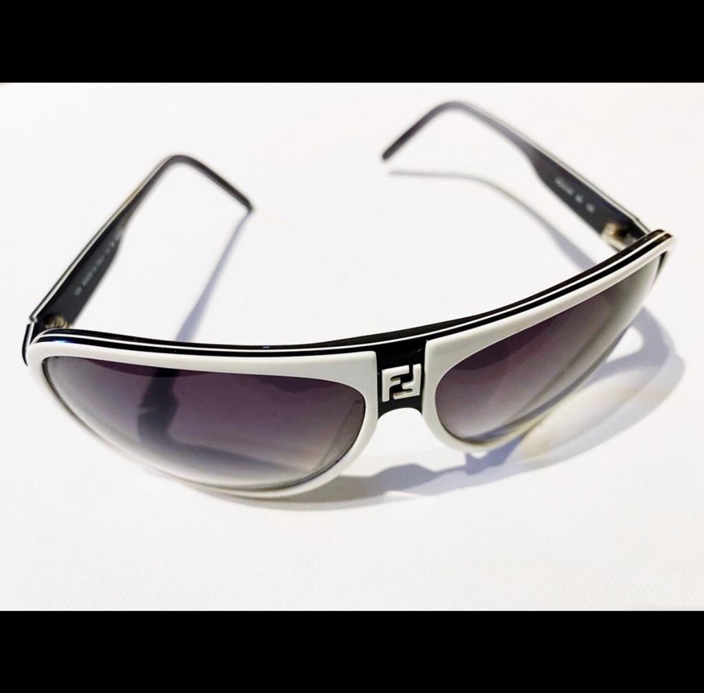 Vintage Fendi Y2K Zonnebril FS1014M - Wit/Zwart, Overige merken, Zonnebril, Wit, Ophalen of Verzenden