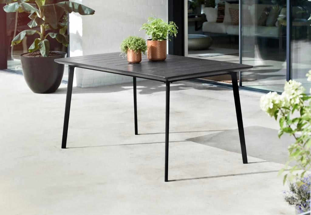 Keter tuintafel Metalea zwart, Tuin en Terras, Ophalen, Gebruikt, Rechthoekig, Kunststof