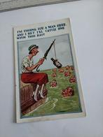 VROUW  HOOPT EEN MAN AAN DE HAAK TE SLAAN, Verzamelen, Ophalen of Verzenden, Voor 1920, Overige thema's