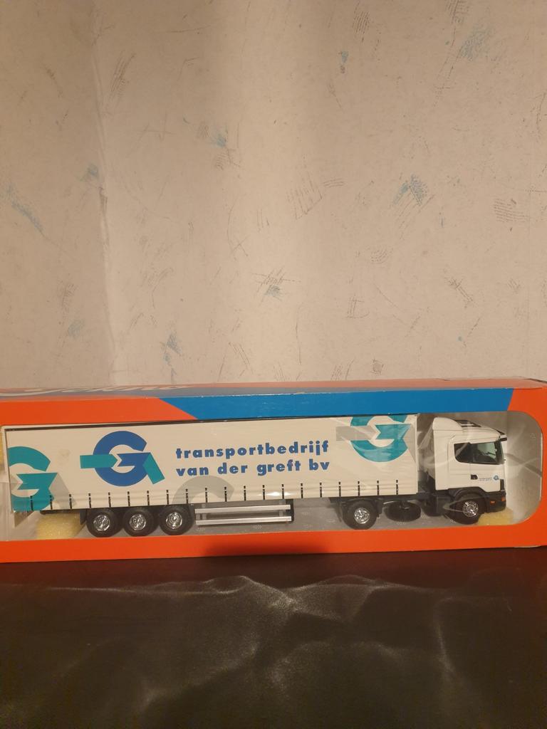 Tekno scania van der Greft, Hobby en Vrije tijd, Modelauto's | 1:87, Ophalen of Verzenden, Zo goed als nieuw, Bus of Vrachtwagen