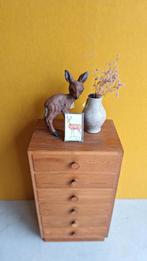 Vintage ladekastje, kastje met 6 lades, grenen hout, Minder dan 50 cm, Gebruikt, 5 laden of meer, Vintage
