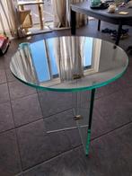 Glazen Bijzettafel Rond - Modern Design, Huis en Inrichting, Tafels | Bijzettafels, Ophalen of Verzenden, Gebruikt, Rond, Modern