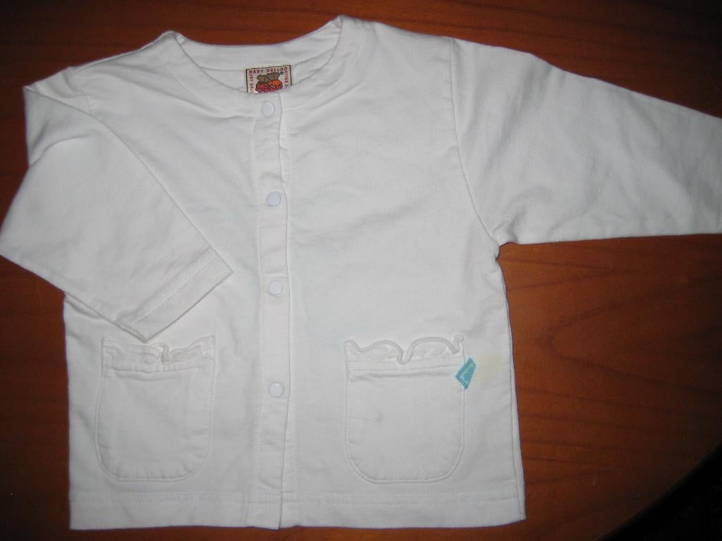 Wit vestje, 80, Baby Balloo, Kinderen en Baby's, Babykleding | Maat 80, Ophalen of Verzenden, Zo goed als nieuw, Meisje, Truitje of Vestje
