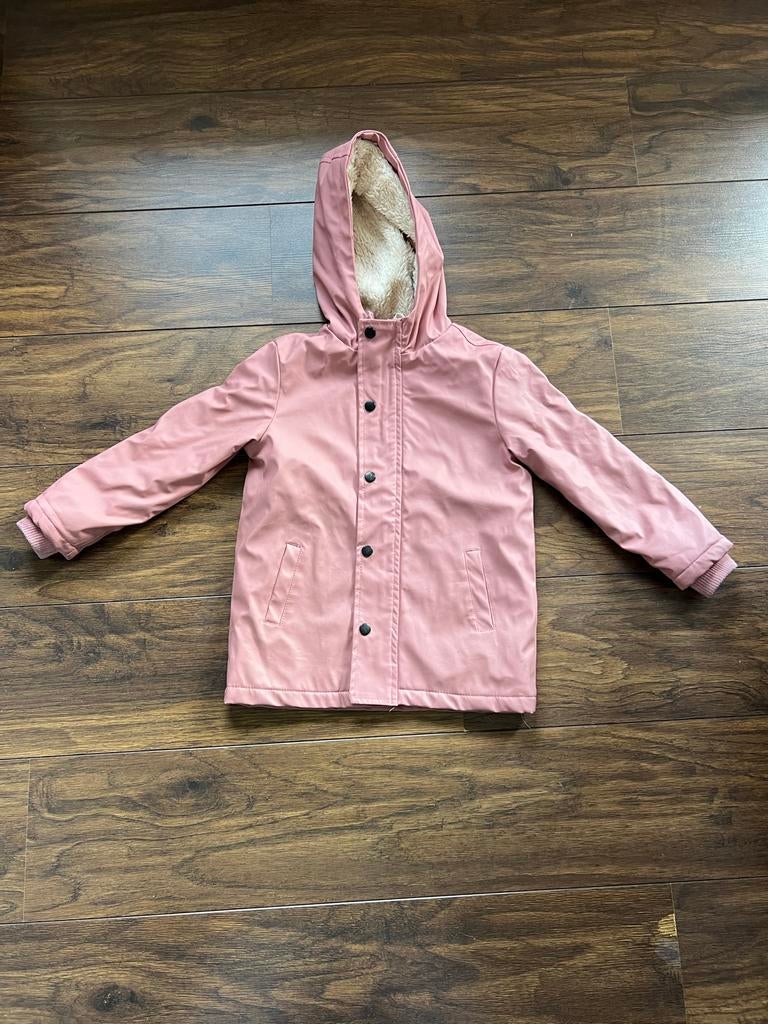 HEMA regenjas meisje gevoerd roze maat 110/116, Ophalen of Verzenden, Gebruikt, Meisje, Jas