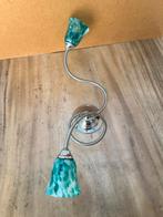 Vintage Wandlamp met LED Verlichting, Ophalen, Gebruikt, Glas, Rvs