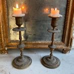 2 antieke kandelaars *tres jolie Duiven*, Verzenden, Overige materialen