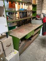 Stoere metalen industriële werkbank uit oude spuiterij, Ophalen, Gebruikt
