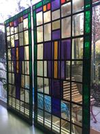Glas in lood, antieke ramen, Doe-het-zelf en Verbouw, Ophalen, Gevelraam of Ruit, Minder dan 80 cm, Glas in lood