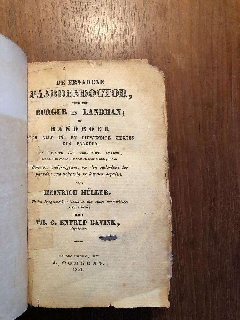 1841 De ervarene paardendoctor voor den burger en den land-, Antiek en Kunst, Verzenden, Hinrich Müller