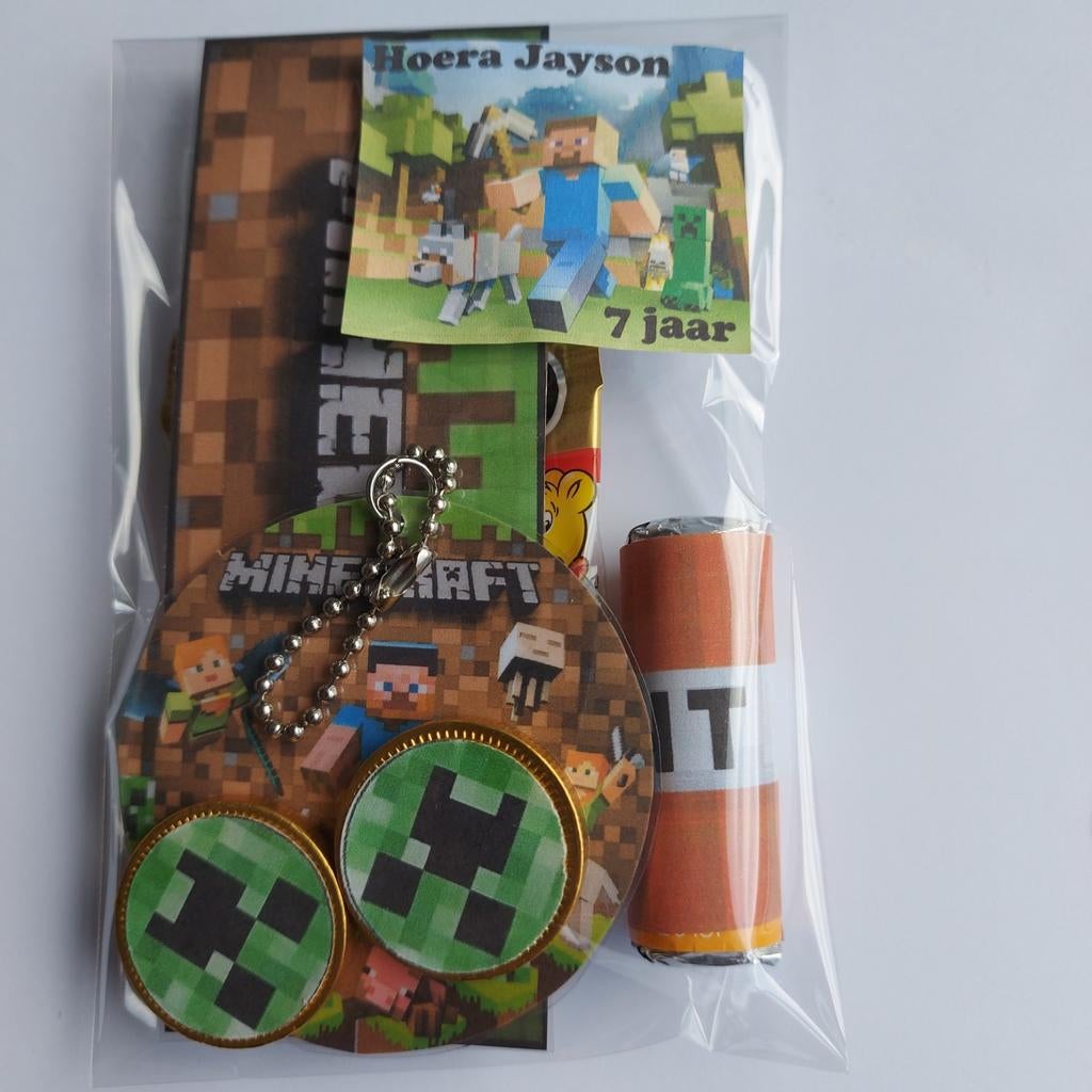 Minecraft traktatie zakje, Ophalen of Verzenden, Nieuw, Feestartikel, Verjaardag