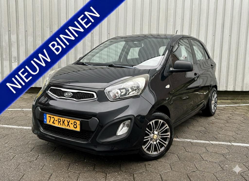 Kia Picanto 1.2 Cvvt Automaat 5-DRS 2011 Zwart, Auto's, Stof, Zwart, 4 cilinders, 850 kg