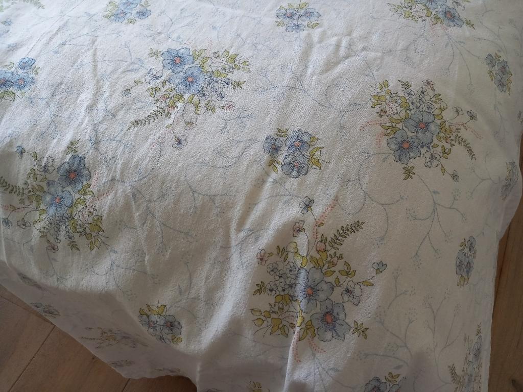 vintage laken brocante bloem Frankrijk tweepersoons groot XL, Ophalen of Verzenden