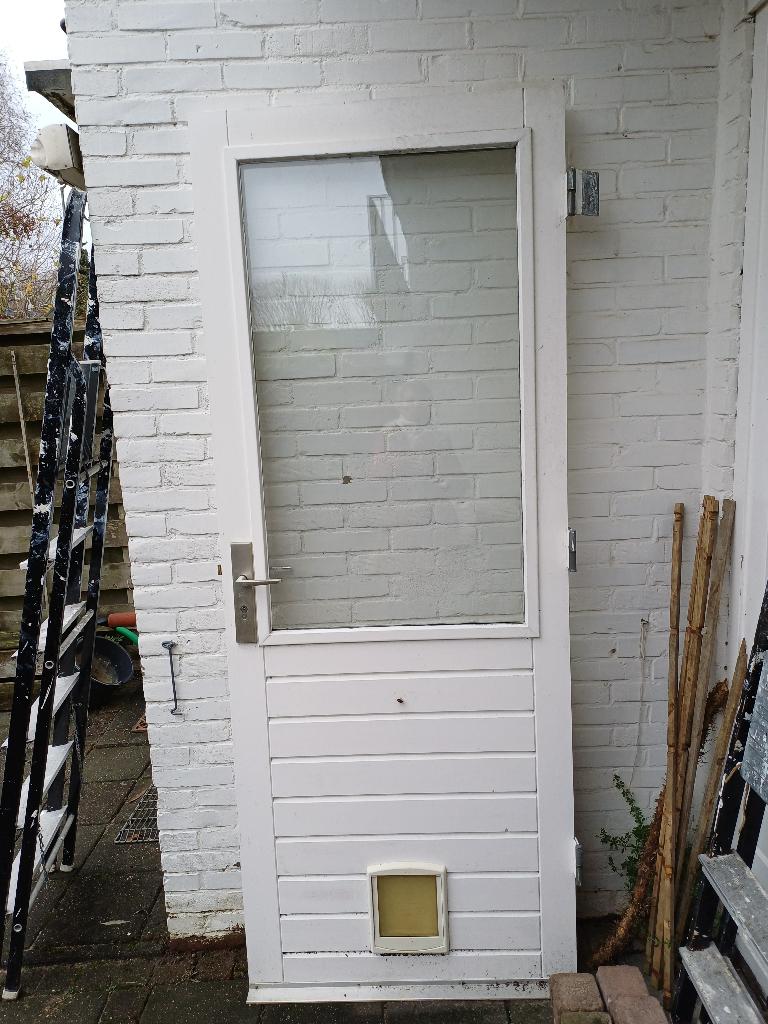 Buitendeur, Doe-het-zelf en Verbouw, Deuren en Horren, Ophalen, Gebruikt, 200 tot 215 cm, Glas