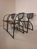 4x Vintage design stoelen KFF Design postmodern design, Huis en Inrichting, Ophalen of Verzenden, Gebruikt, Leer, Vier