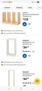 2x IKEA Trofast basiselement wit met witte bakken, Ophalen of Verzenden