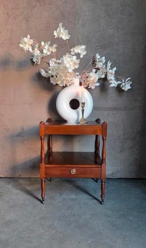 Engels mahonie bijzettafeltje tafel salontafel met lade, Huis en Inrichting, Tafels | Salontafels, Ophalen, 50 tot 100 cm, 50 tot 100 cm