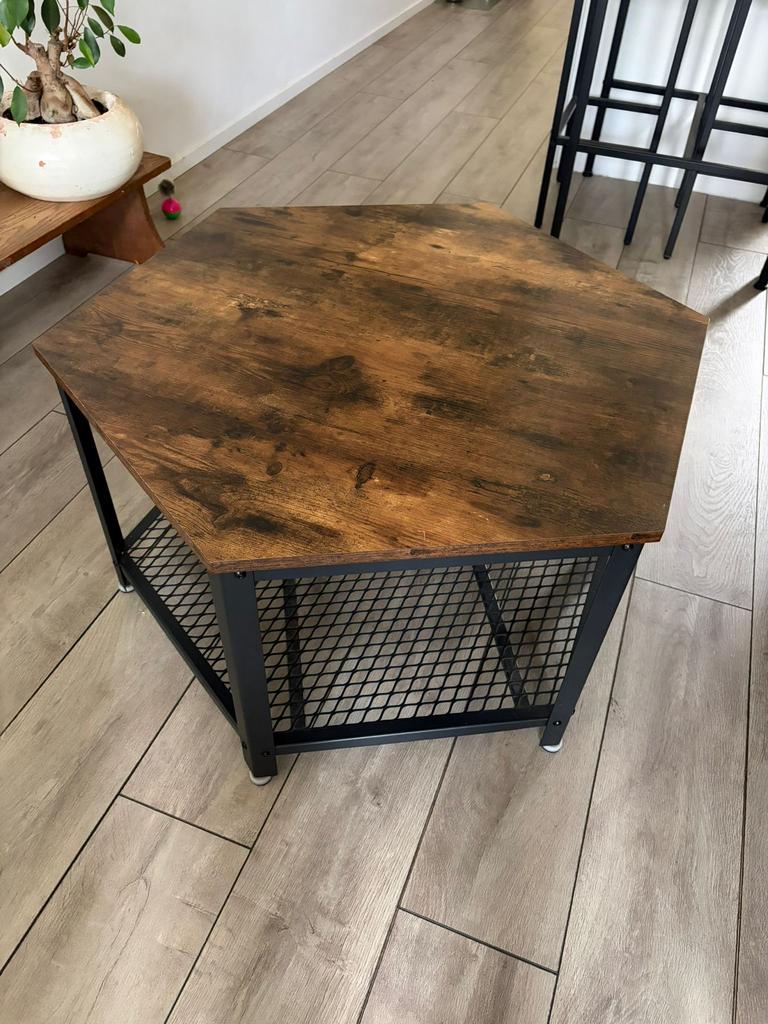 Industriële salontafel, Ophalen, 100 tot 150 cm, 50 tot 100 cm, Zo goed als nieuw