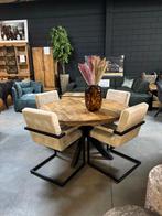 Set van 4 Crème Velvet Eetkamerstoelen, Ophalen, Stof, Vier