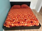 Ikea Malm bed met lattenbodems (en matras), Ophalen, Gebruikt, Zwart, Tweepersoons