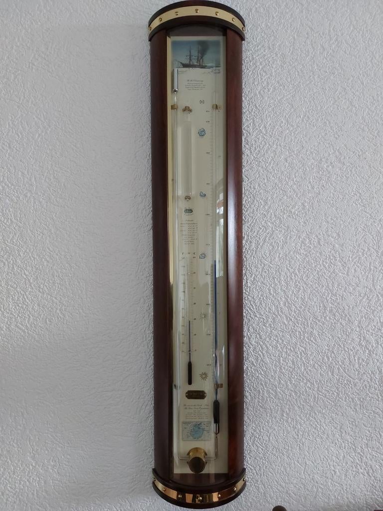 Uitgebreide Antieke Barometer Klassiek Weerstation, Ophalen, Gebruikt, Barometer