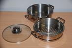 Pan met ook inzetpan en deksel., Huis en Inrichting, Keuken | Potten en Pannen, Ophalen of Verzenden, Zo goed als nieuw, Rvs, Overige typen