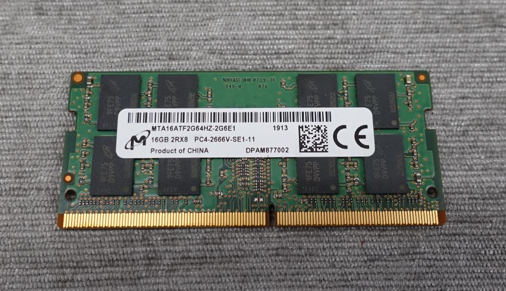 16Gb Micron PC4 DDR4 2666 So-DIMM Geheugen, Computers en Software, RAM geheugen, DDR4, Ophalen of Verzenden, Zo goed als nieuw