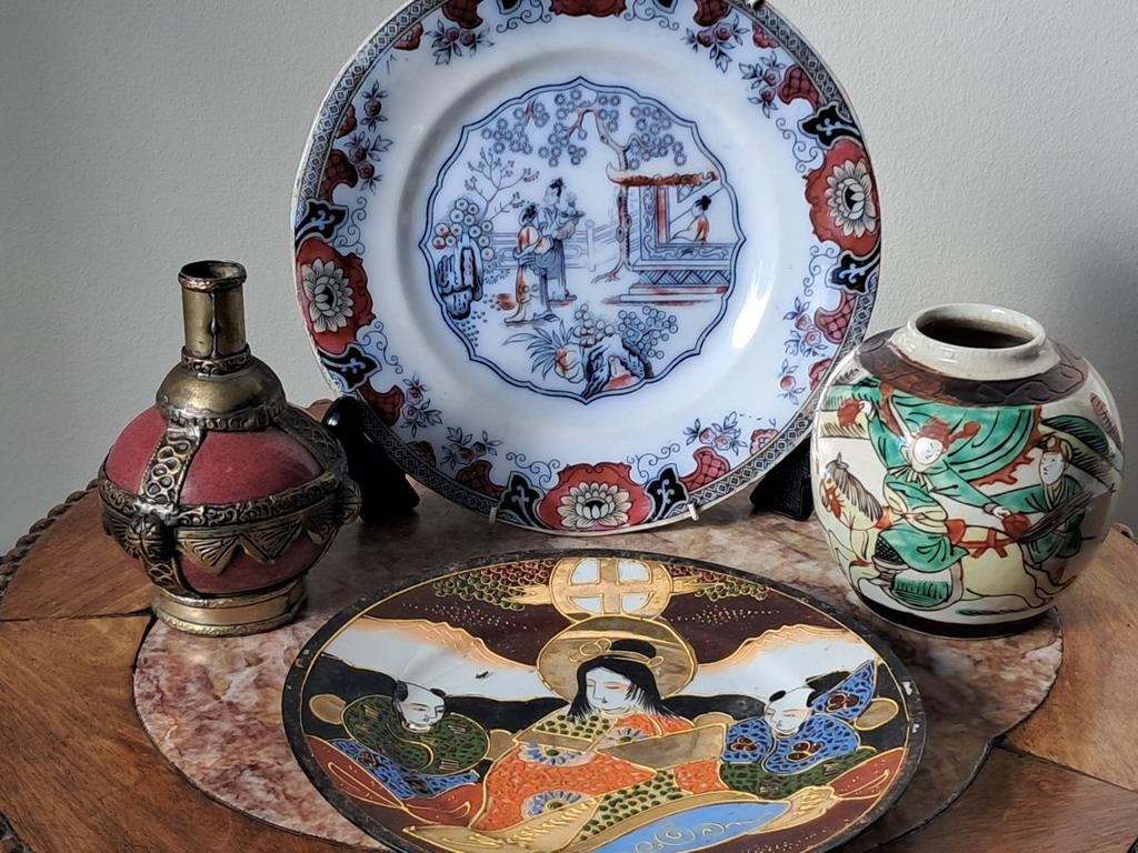 Canton bord, nanking gemberpot, satsuma bord, oosters vaasje, Ophalen of Verzenden