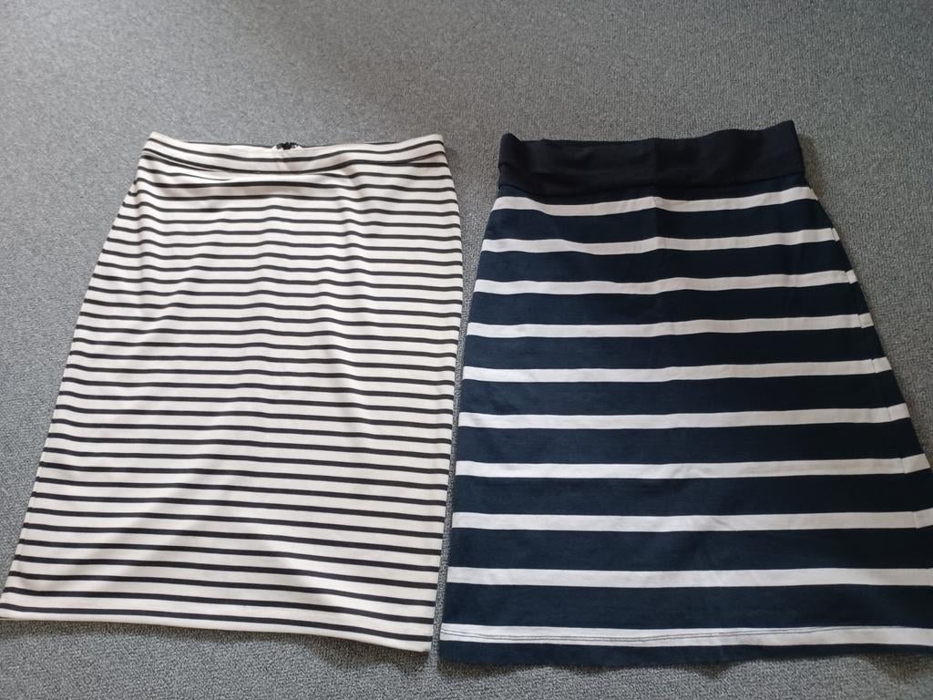 2 rokken streepje,  maat S, Blauw, Ophalen of Verzenden, Zo goed als nieuw, Maat 36 (S)