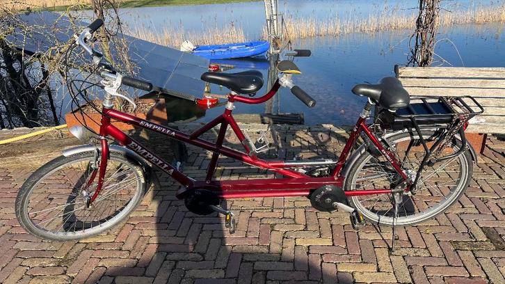 Te koop electrische tandem fiets, Fietsen en Brommers, Fietsen | Tandems, Gebruikt, 10 tot 15 versnellingen, 55 cm of meer, Ophalen of Verzenden