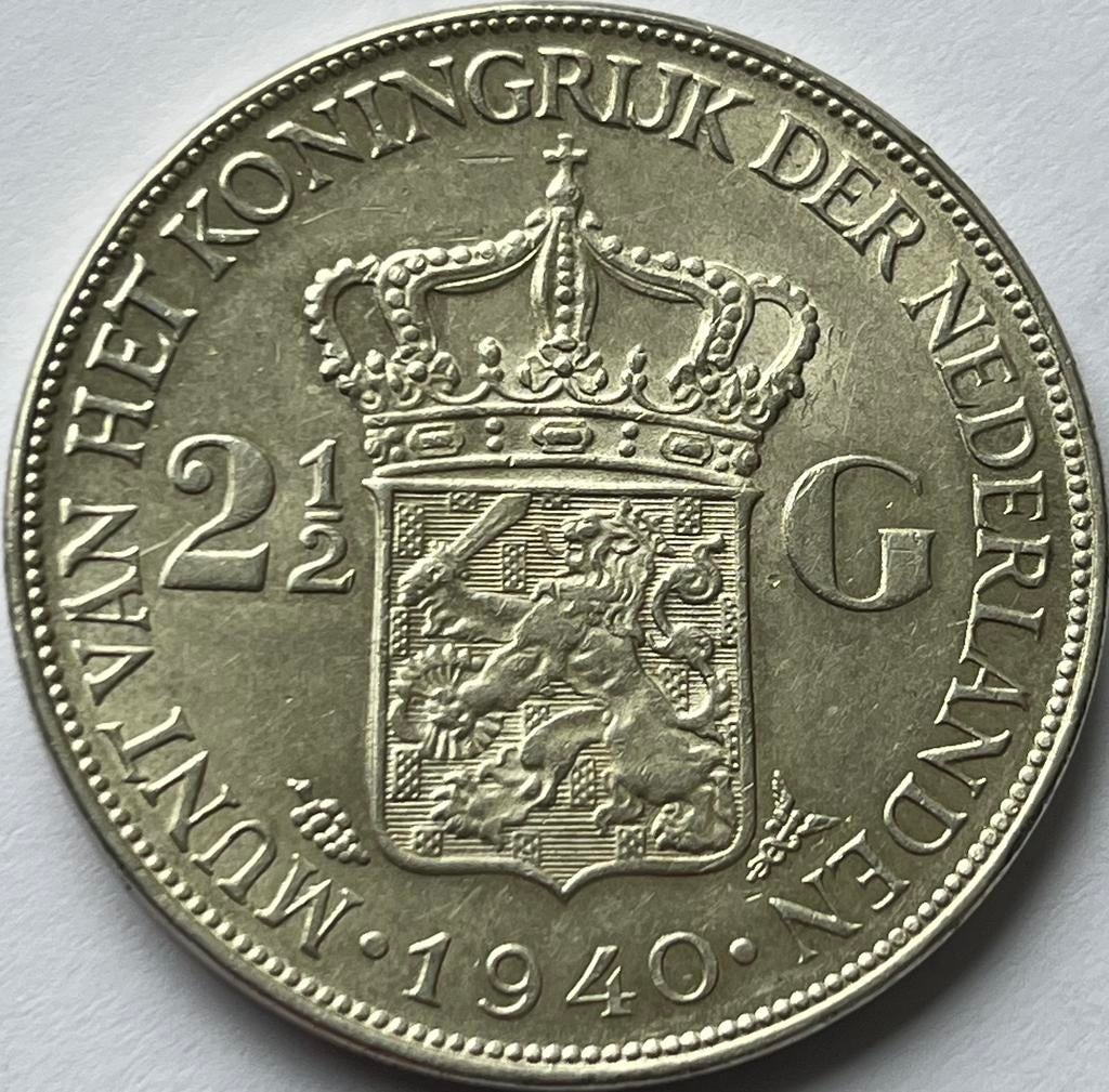 Schitterende rijksdaalder 1940, Postzegels en Munten, Munten | Nederland, Zilver, Ophalen of Verzenden, Koningin Wilhelmina, Losse munt